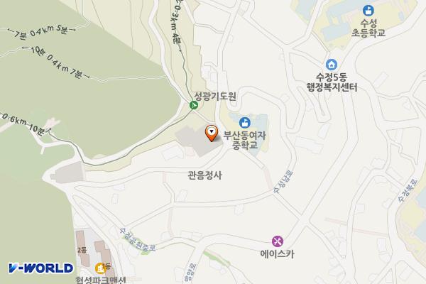 수정산 공영주차장 위치 지도 — 부산광역시 동구 수정공원로 89