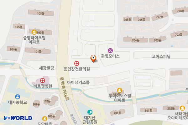 죽전동 임시공영 위치 지도 — 경기도 용인시 수지구 죽전동 1174-3