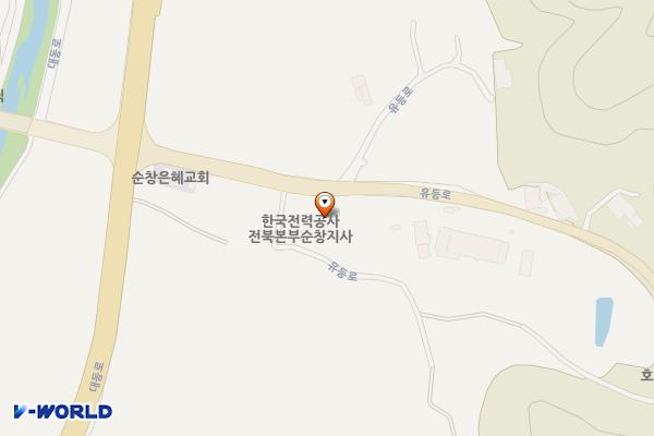 한국전력공사 순창지사 위치 지도 — 전북특별자치도 순창군 순창읍 유등로 18
