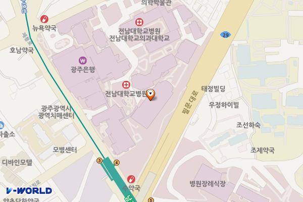 전남대학교 주차타워 위치 지도 — 전남광주통합특별시 동구 제봉로 42