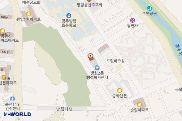 방림동 공영주차장 위치 지도 — 전남광주통합특별시 남구 방림동 71-7