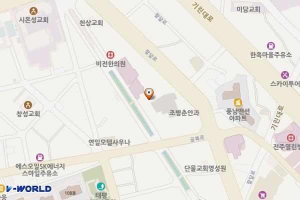 노송천공영주차장 위치 지도 — 전북특별자치도 전주시 완산구 노송여울2길 108