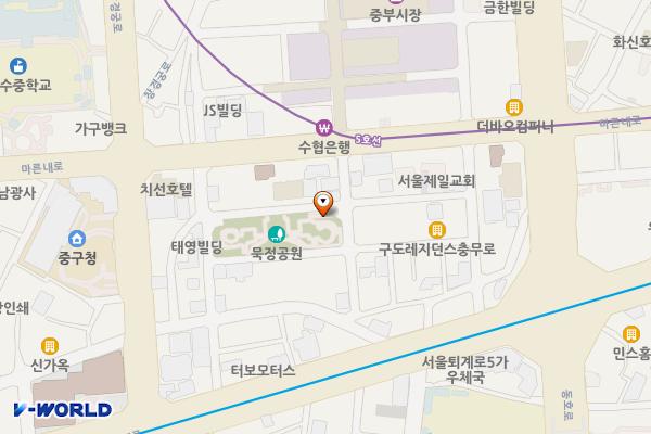 묵정공원 공영주차장 위치 지도 — 서울특별시 중구 퇴계로45길 32-12