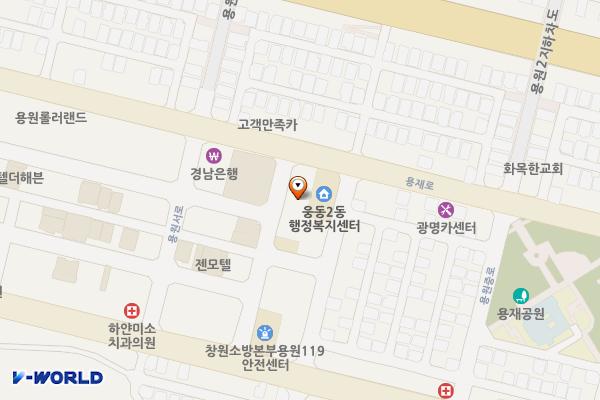 웅동2동 민원센터 위치 지도 — 경상남도 창원시 진해구 신항4로 53-45