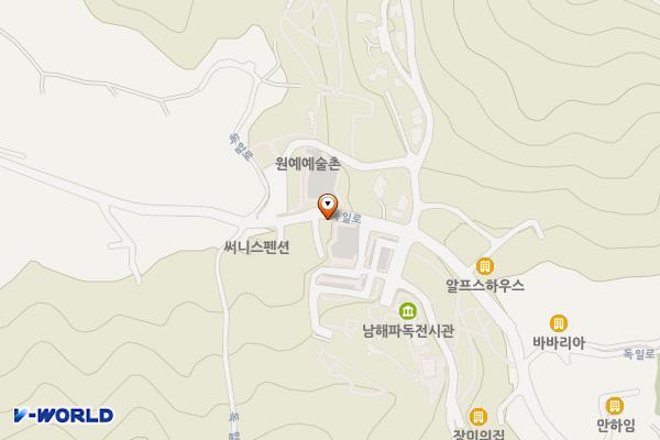 파독전시관 주차장 위치 지도 — 경상남도 남해군 삼동면 독일로 89-7