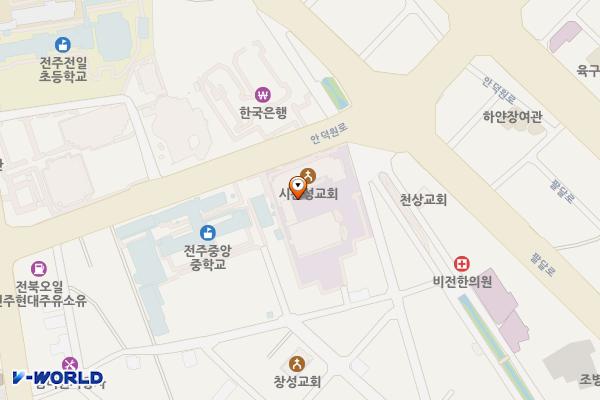 전주시온성교회 위치 지도 — 전북특별자치도 전주시 덕진구 공북5길 55