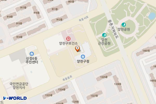 양천구청 지하주차장 위치 지도 — 서울특별시 양천구 목동동로 105