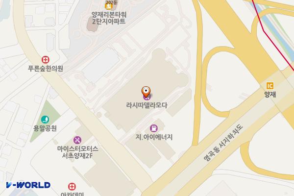 양재하이브랜드 위치 지도 — 서울특별시 서초구 매헌로 16