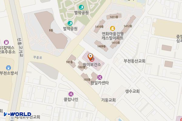 부천시보건소 위치 지도 — 경기도 부천시 옥산로10번길 16