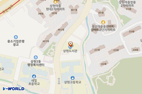 상현도서관 위치 지도 — 경기도 용인시 수지구 법조로 232