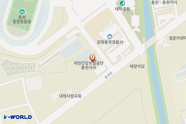홍천 국민건강보험공단 위치 지도 — 강원특별자치도 홍천군 홍천읍 홍천로 645