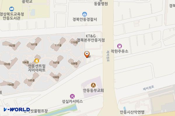 안동시평생학습원 위치 지도 — 경상북도 안동시 제비원로 93
