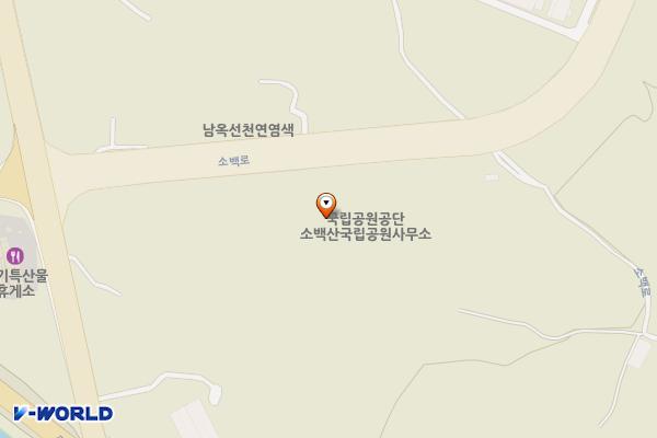 소백산국립공원 사무소 위치 지도 — 경상북도 영주시 봉현면 소백로 1794