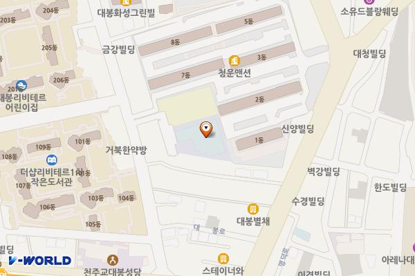 중구 청라국민체육센터 지하 위치 지도 — 대구광역시 중구 대봉로 208-1
