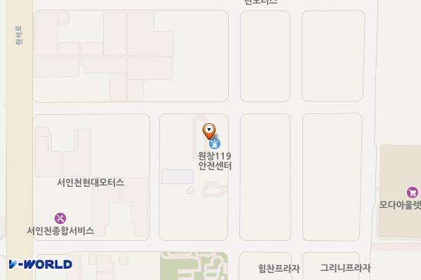 원창119 안전센터 및 화학대응센터 위치 지도 — 인천광역시 서해구 북항로32번길 47-5