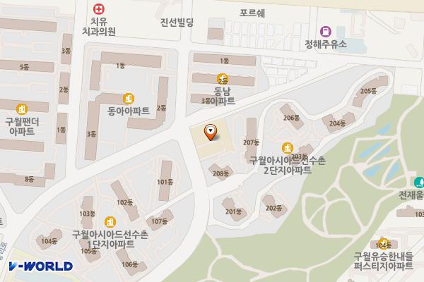 구월1동 행정복지센터 위치 지도 — 인천광역시 남동구 선수촌공원로 104