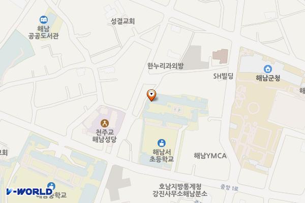 해남군청 전기차충전소 위치 지도 — 전남광주통합특별시 해남군 해남읍 군청길 4