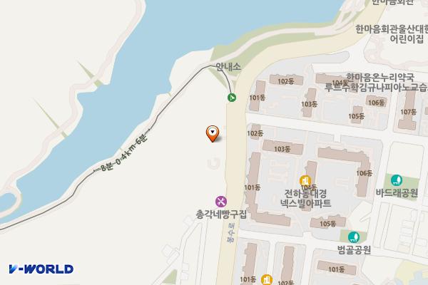명덕호수공원 공영주차장 위치 지도 — 울산광역시 동구 봉수로 353