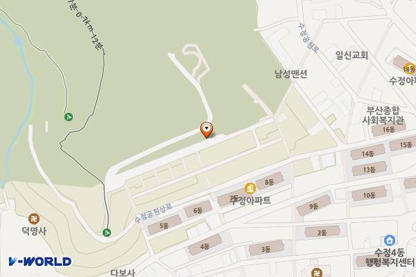 수정공원상로 제1노상주차장 위치 지도 — 부산광역시 동구 수정공원상로 76