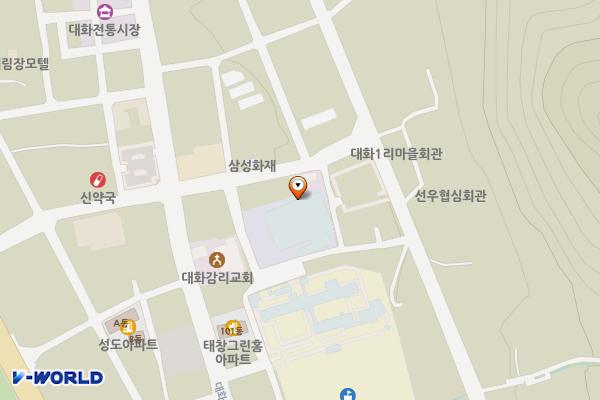 대화면문화체육관 위치 지도 — 강원특별자치도 평창군 대화면 대화1길 28-5
