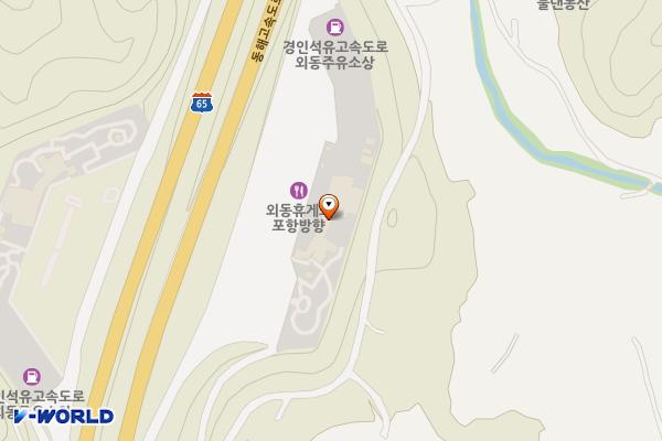 외동휴게소(포항방면) 위치 지도 — 경상북도 경주시 외동읍 상석길 58-70