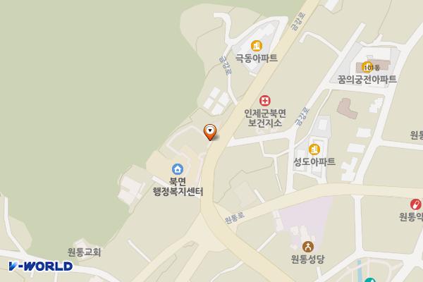 북면 행정복지센터 위치 지도 — 강원특별자치도 인제군 북면 금강로 55