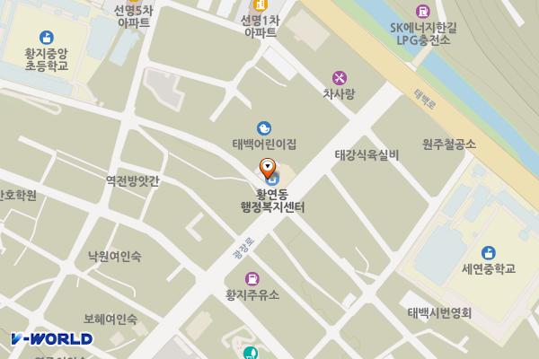 황연동행정복지센터 위치 지도 — 강원특별자치도 태백시 광장로 31
