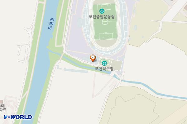 포천종합체육관 탁구장 위치 지도 — 경기도 포천시 군내면 호국로 1518-1