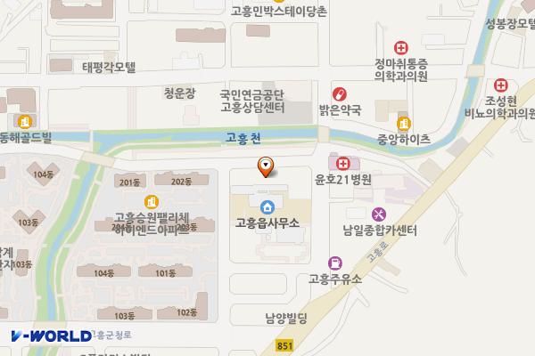 건강보험공단 고흥보성지사 위치 지도 — 전남광주통합특별시 고흥군 고흥읍 터미널길 17-5