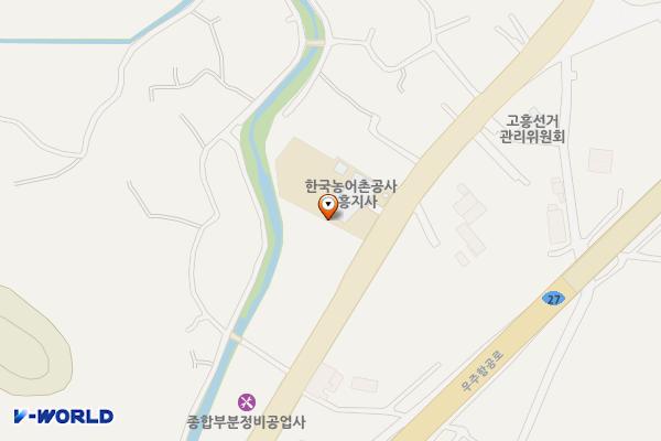 한국농어촌공사 고흥지사 위치 지도 — 전남광주통합특별시 고흥군 고흥읍 고흥로 1551
