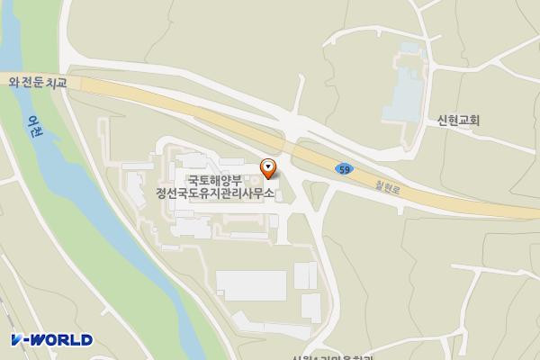 정선국토관리사무소 위치 지도 — 강원특별자치도 정선군 정선읍 와평1길 6