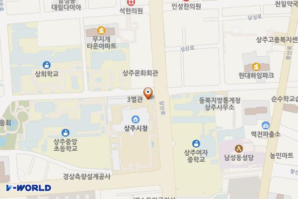 상주시청 위치 지도 — 경상북도 상주시 상산로 223