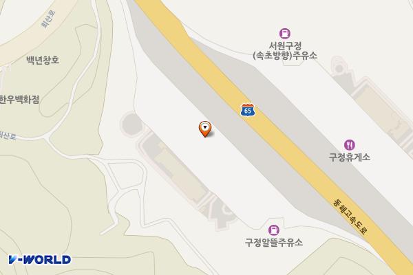 (고속도로)구정휴게소 동해방향 위치 지도 — 강원특별자치도 강릉시 구정면 동해고속도로 345