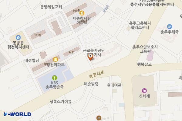 근로복지공단 충주지사 위치 지도 — 충청북도 충주시 중원대로 3434