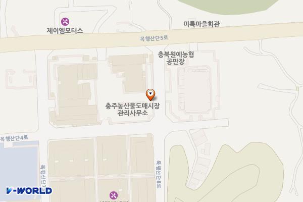충주시 농수산물도매시장 위치 지도 — 충청북도 충주시 목행산단5로 54