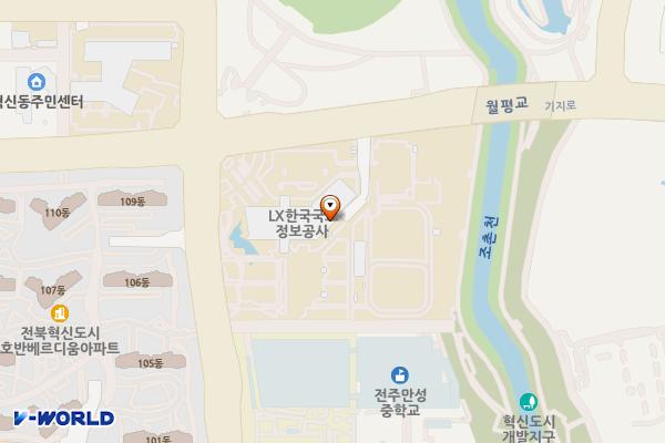 한국국토정보공사본사 위치 지도 — 전북특별자치도 전주시 덕진구 기지로 120