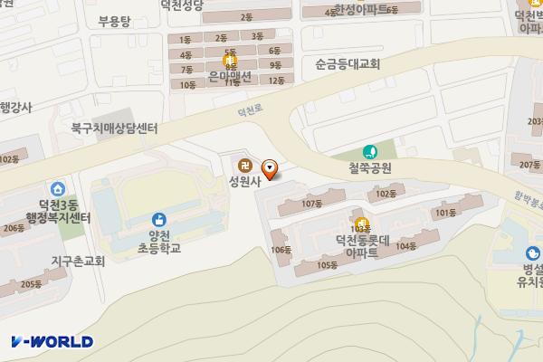 (전주거치형)남산정 메가마트인근 위치 지도 — 부산광역시 북구 덕천동 364-3 동양