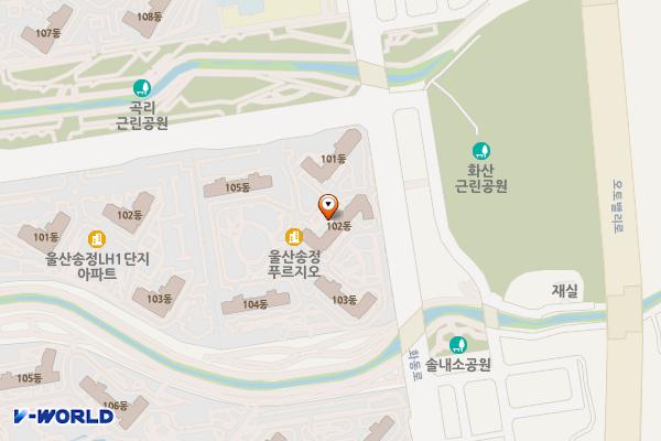 (전주거치형)박상진호수공원주차장 위치 지도 — 울산광역시 북구 송정동 1238-1 북부소방서