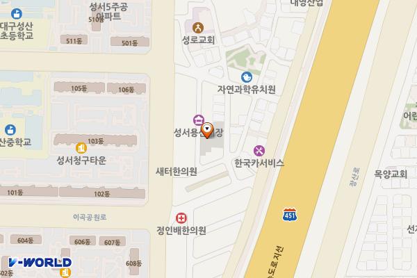 성서용산시장공영주차장 위치 지도 — 대구광역시 달서구 성지로16길 11