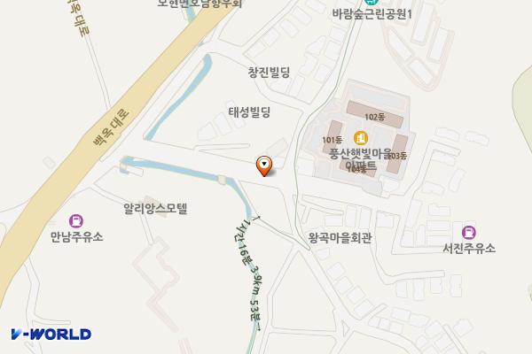 왕산1리 마을회관 주변 위치 지도 — 경기도 용인시 처인구 모현읍 왕산리 463-1