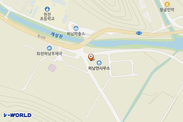 하남면사무소 위치 지도 — 강원특별자치도 화천군 하남면 원천리 444-2