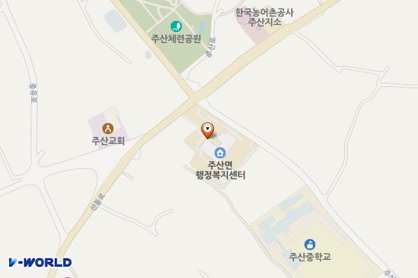 주산면사무소 위치 지도 — 전북특별자치도 부안군 주산면 주산로 8