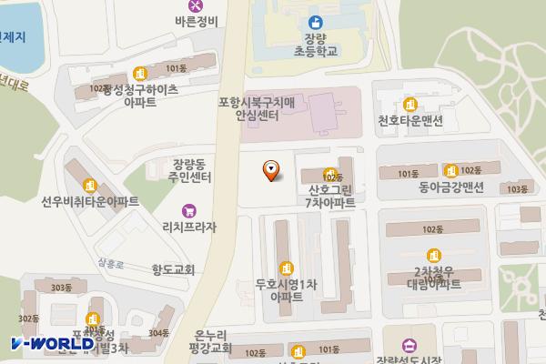포항북구보건소 위치 지도 — 경상북도 포항시 북구 삼흥로 96