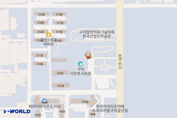 구미시 평생학습원 위치 지도 — 경상북도 구미시 산호대로 243