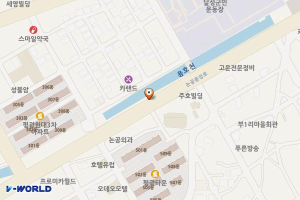 (전주거치형)논공중앙로 노상주차장 위치 지도 — 대구광역시 달성군 논공읍 논공중앙로 128