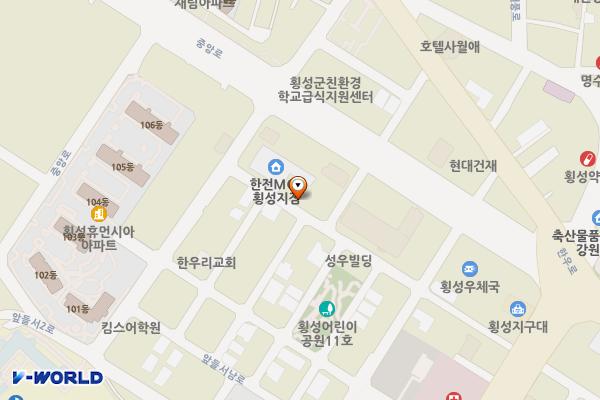 횡성탁구전용체육관 위치 지도 — 강원특별자치도 횡성군 횡성읍 북천리 126