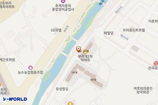 (전주거치형)무지개아파트2차 앞 위치 지도 — 울산광역시 북구 신천동 250-1