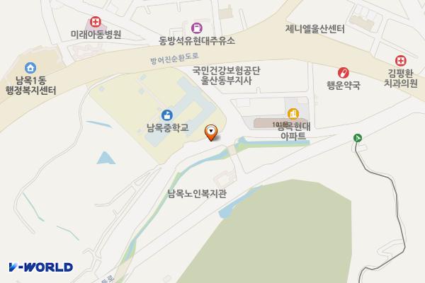 (전주거치형)안락4휴먼시아 아파트 위치 지도 — 울산광역시 동구 서부동 568
