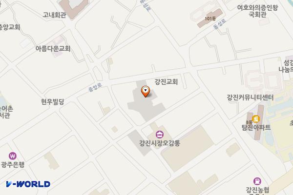 전통시장 주차타워 위치 지도 — 전남광주통합특별시 강진군 강진읍 동성리 192-9