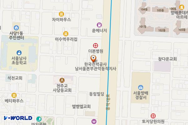 관악동작지사 위치 지도 — 서울 동작구 사당동 1008-22